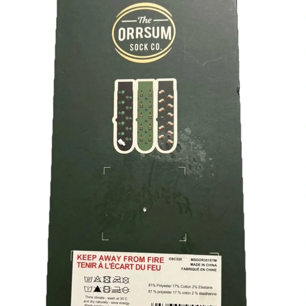 NEW The Orrsum Sock Co 3 Pack Men’s Whiskey/Irish Theme Socks Size US 8-12